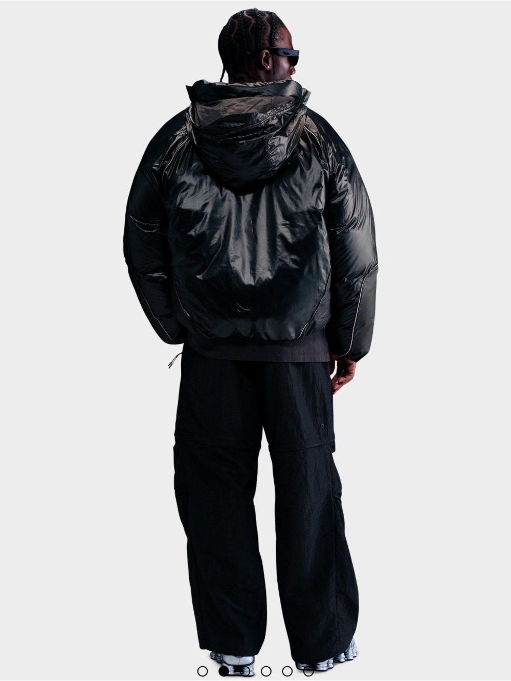 Nike Tech Bubble Puffer Coat with White Reflective Piping - Picture 7 of 7